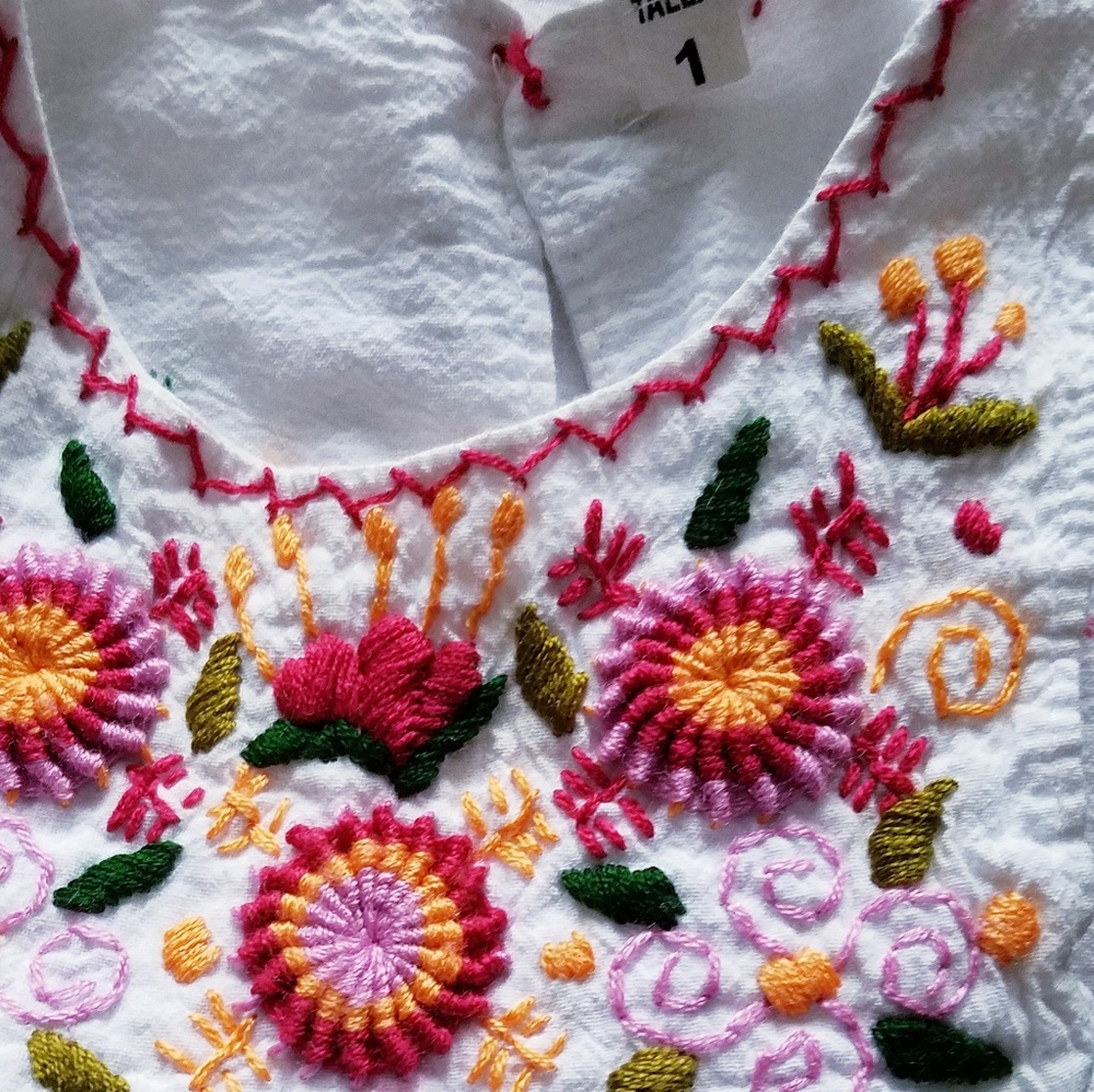 White embroidered Guatemalan dress